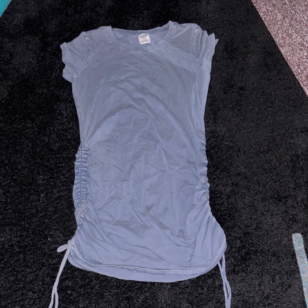 Victoria's Secret Light Blue Ruched Side Short Sleeve Tee